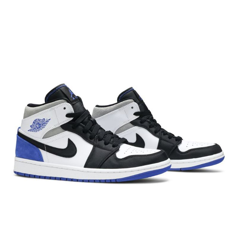 Pánské Boty Air Jordan 1 Mid Se Bílý Černá Šedá Modrý
