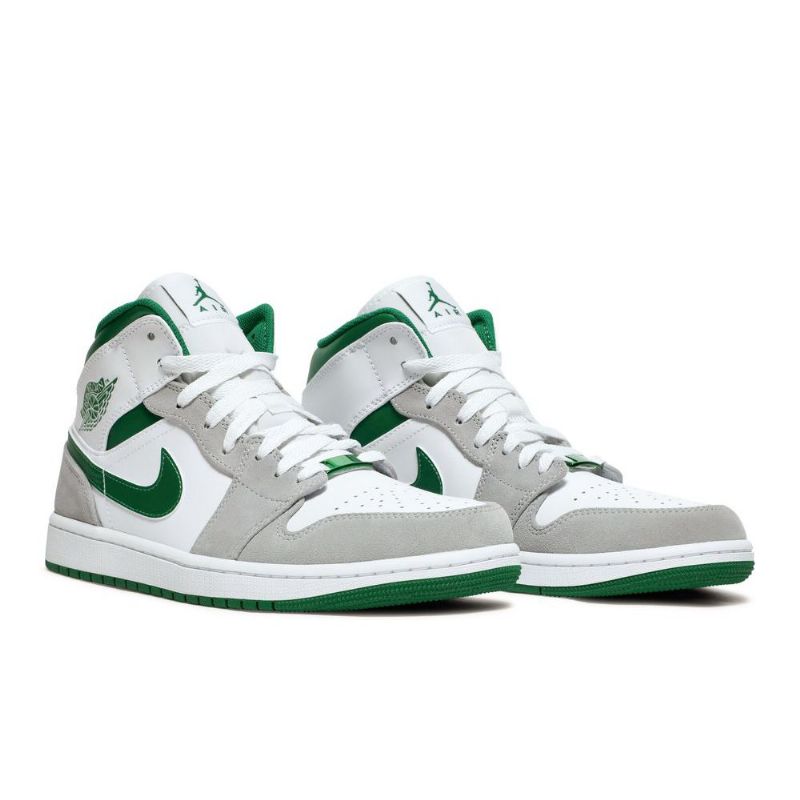 Pánské Boty Air Jordan 1 Mid Se Bílý Šedá Zelená
