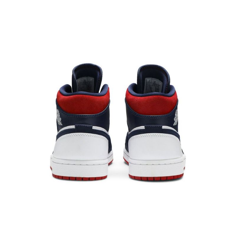Pánské Boty Air Jordan 1 Mid Se Bílý Tmavě Modrá Červené
