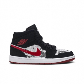 Pánské Boty Air Jordan 1 Mid Se Černá Červené Bílý