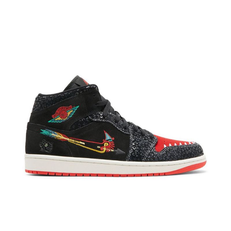 Pánské Boty Air Jordan 1 Mid Se Černá Červené Zelená Zlatý