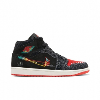 Pánské Boty Air Jordan 1 Mid Se Černá Červené Zelená Zlatý