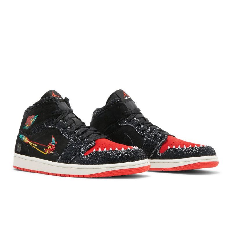 Pánské Boty Air Jordan 1 Mid Se Černá Červené Zelená Zlatý