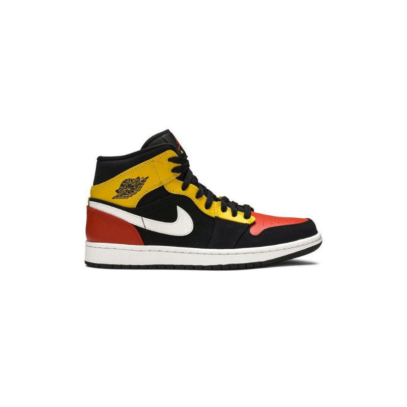 Pánské Boty Air Jordan 1 Mid Se Černá Žlutá Oranžová Bílá