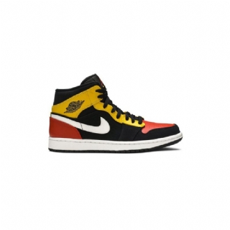 Pánské Boty Air Jordan 1 Mid Se Černá Žlutá Oranžová Bílá
