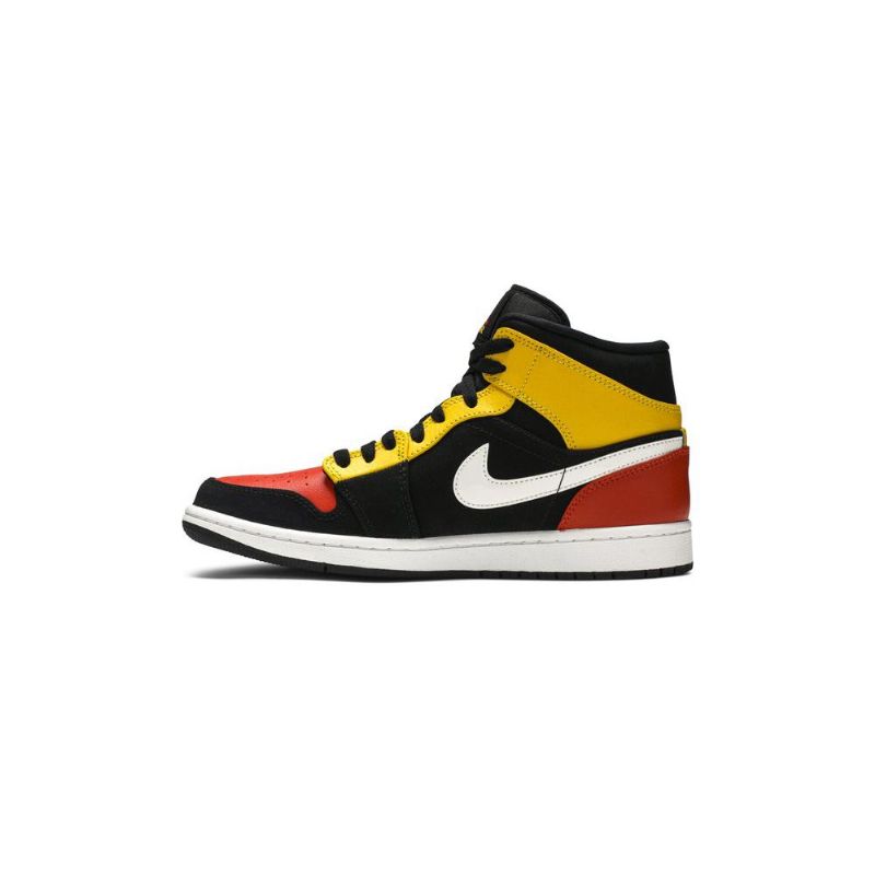 Pánské Boty Air Jordan 1 Mid Se Černá Žlutá Oranžová Bílá