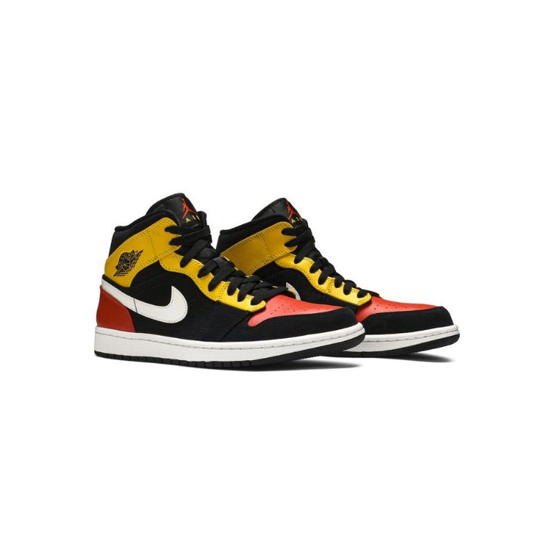 Pánské Boty Air Jordan 1 Mid Se Černá Žlutá Oranžová Bílá