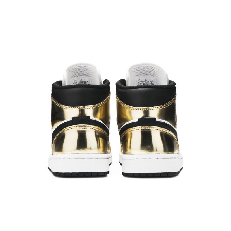 Pánské Boty Air Jordan 1 Mid Se Zlatý Černá Bílý