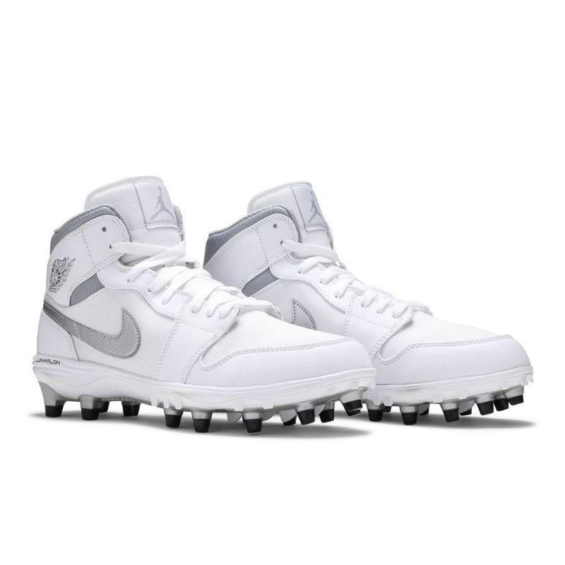 Pánské Boty Air Jordan 1 Mid Td Cleat Bílý Stříbrný