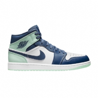 Pánské Boty Air Jordan 1 Mid Tmavě Modrá Modrý Zelená Bílý