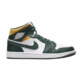 Pánské Boty Air Jordan 1 Mid Zelená Bílý Zlatý