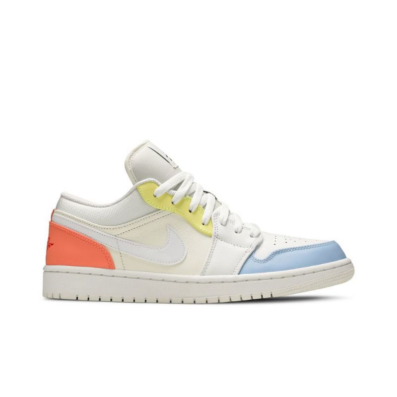 Pánské Boty Air Jordan 1 Nízká Bílá Modrá Žlutá Růžová