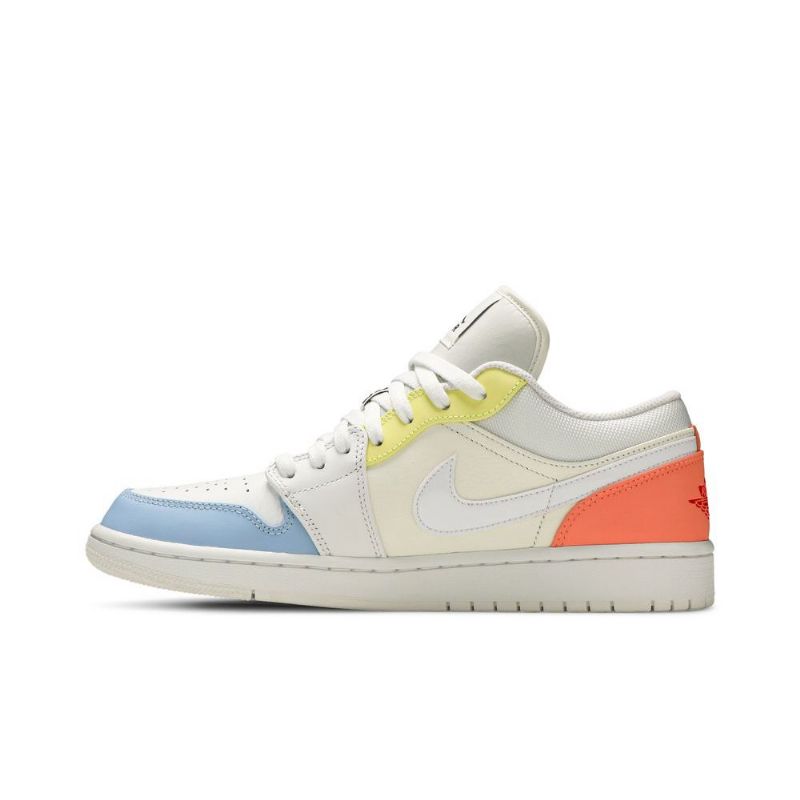 Pánské Boty Air Jordan 1 Nízká Bílá Modrá Žlutá Růžová