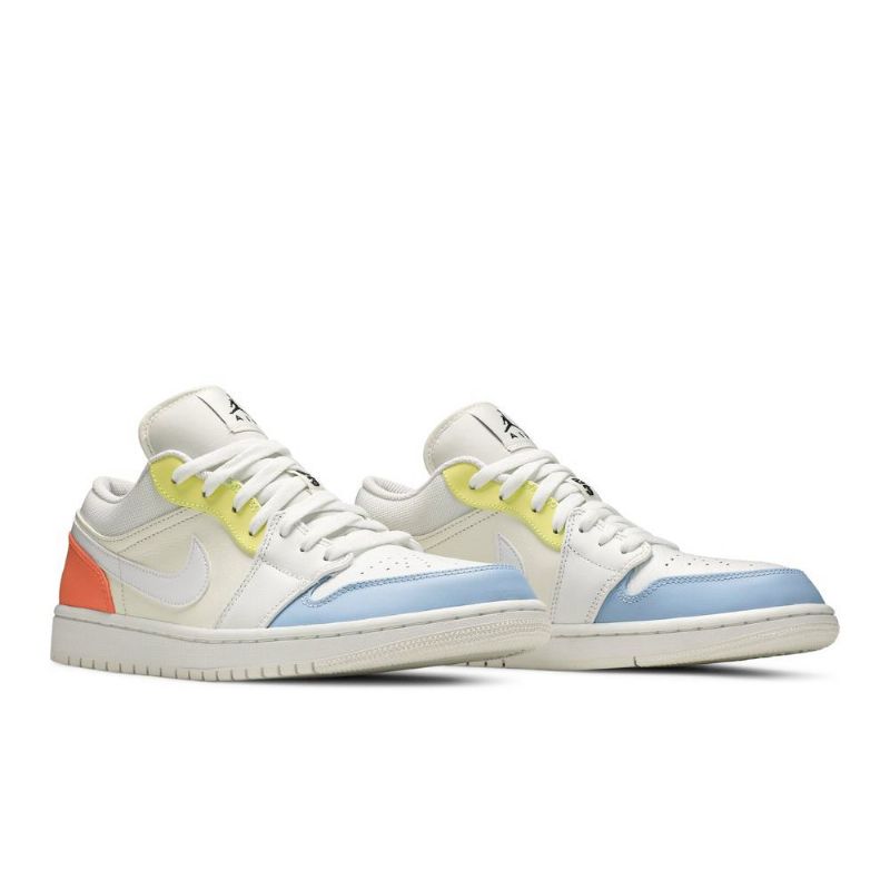Pánské Boty Air Jordan 1 Nízká Bílá Modrá Žlutá Růžová