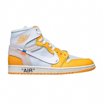 Pánské Boty Air Jordan 1 Off-bílý Retro Vysoké A Bílé Žluté Šedé