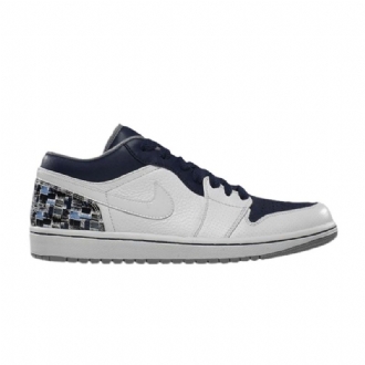 Pánské Boty Air Jordan 1 Phat Low Bílý Šedá Tmavě Modrá