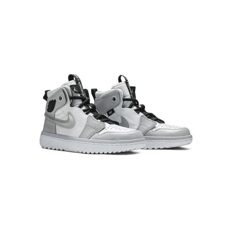 Pánské Boty Air Jordan 1 React High Bílý Šedá Černá