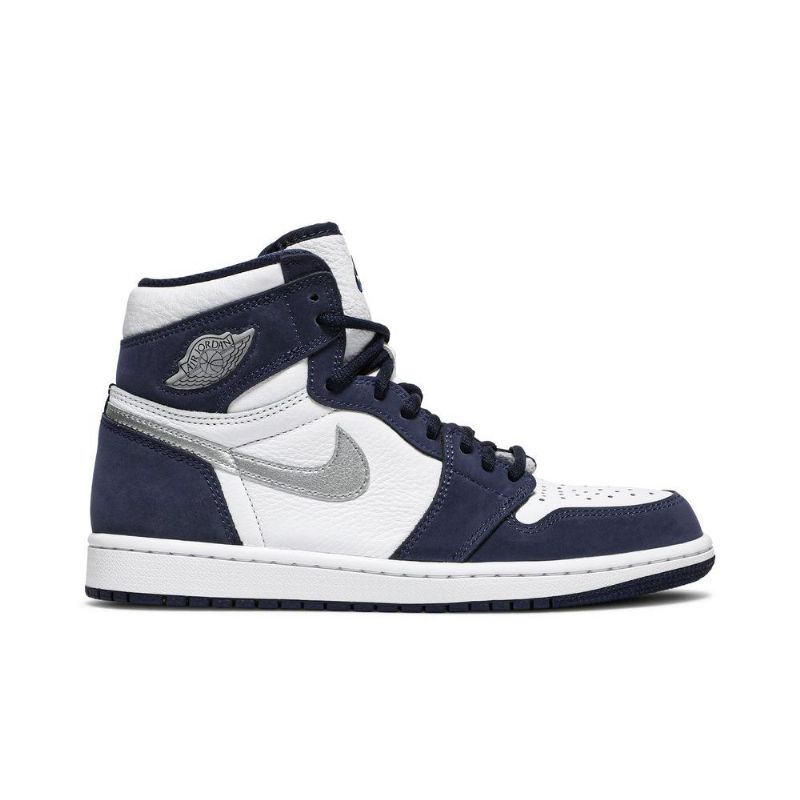 Pánské Boty Air Jordan 1 Retro High Co.jp Bílý Tmavě Modrá Modrý Stříbrný