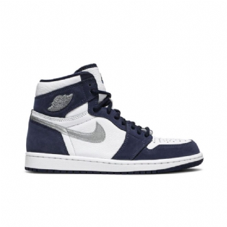 Pánské Boty Air Jordan 1 Retro High Co.jp Bílý Tmavě Modrá Modrý Stříbrný