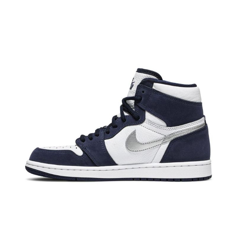 Pánské Boty Air Jordan 1 Retro High Co.jp Bílý Tmavě Modrá Modrý Stříbrný