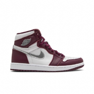 Pánské Boty Air Jordan 1 Retro High Og Bordeaux Bílý Stříbrný