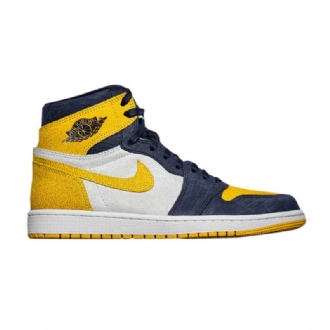 Pánské Boty Air Jordan 1 Retro High Og Pe Bílý Žlutá Tmavě Modrá Modrý