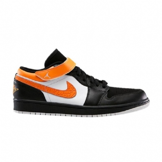 Pánské Boty Air Jordan 1 Strap Low Černá Oranžový Bílý