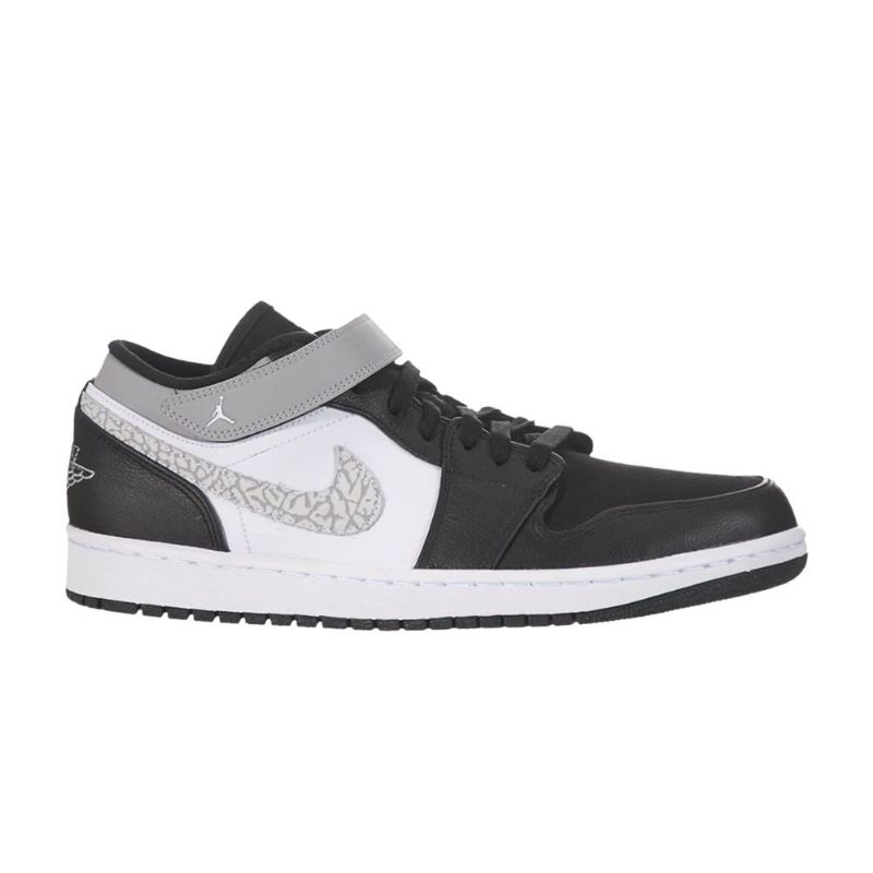 Pánské Boty Air Jordan 1 Strap Low Černá Stříbrný Bílý