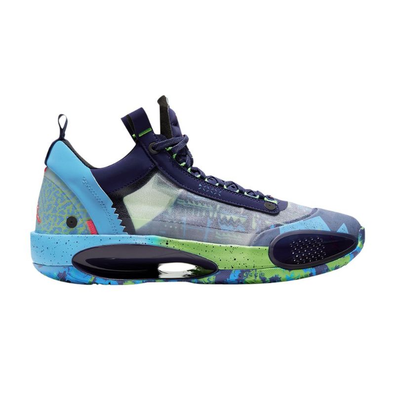 Pánské Boty Air Jordan 34 Low Nachový Zelená Modrá Šedá