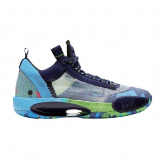 Pánské Boty Air Jordan 34 Low Nachový Zelená Modrá Šedá