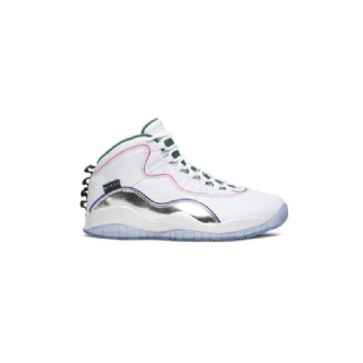 Pánské Boty Air Jordan 10 Retro Bílý Stříbrný Zelená
