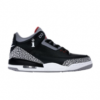 Air Jordan 3 Interscope Records Retro Og Černá Šedá Červená Bílá Pánské Boty